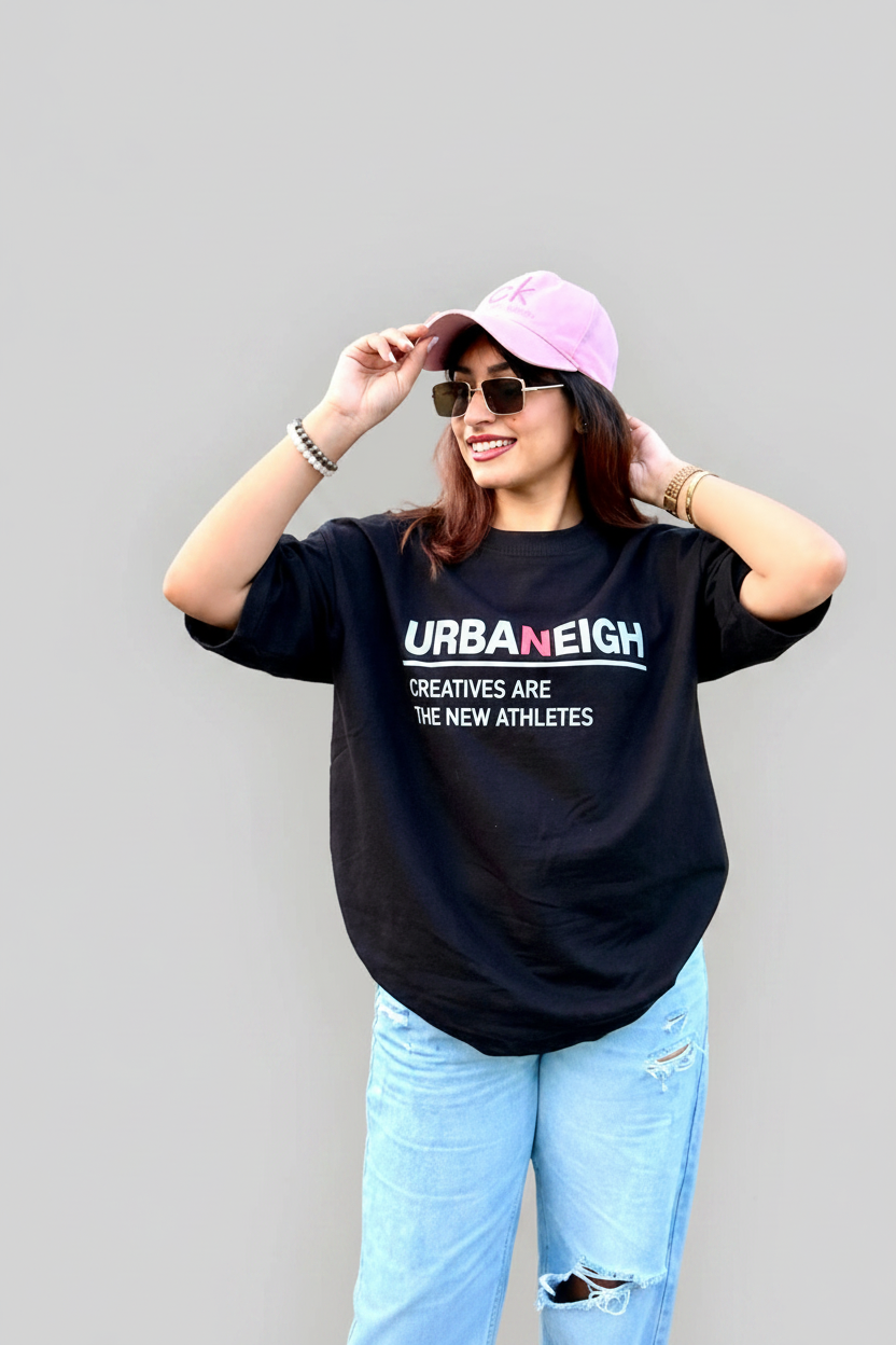 Urbaneigh Ease Oversized Tee – Jet Black