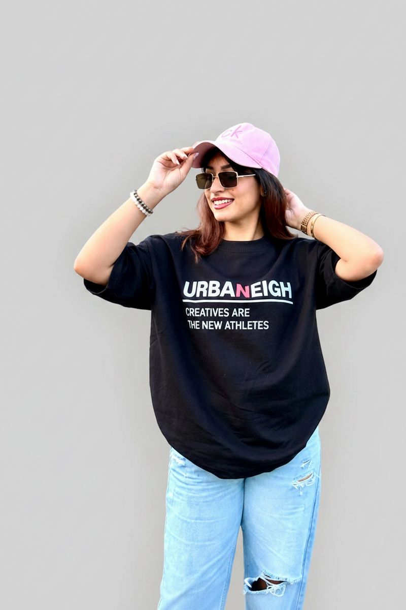 Urbaneigh Ease Oversized Tee – Jet Black