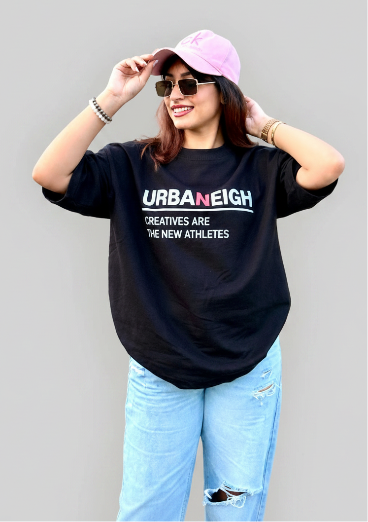 Urbaneigh Ease Oversized Tee – Jet Black