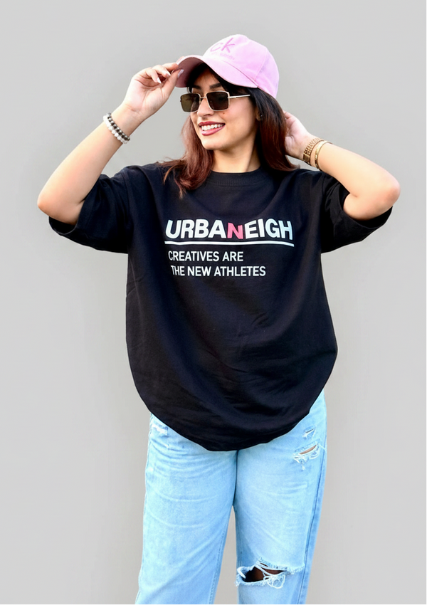 Urbaneigh Ease Oversized Tee – Jet Black