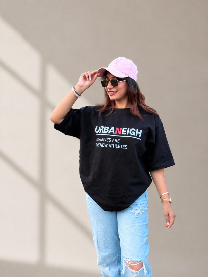 Urbaneigh Ease Oversized Tee – Jet Black