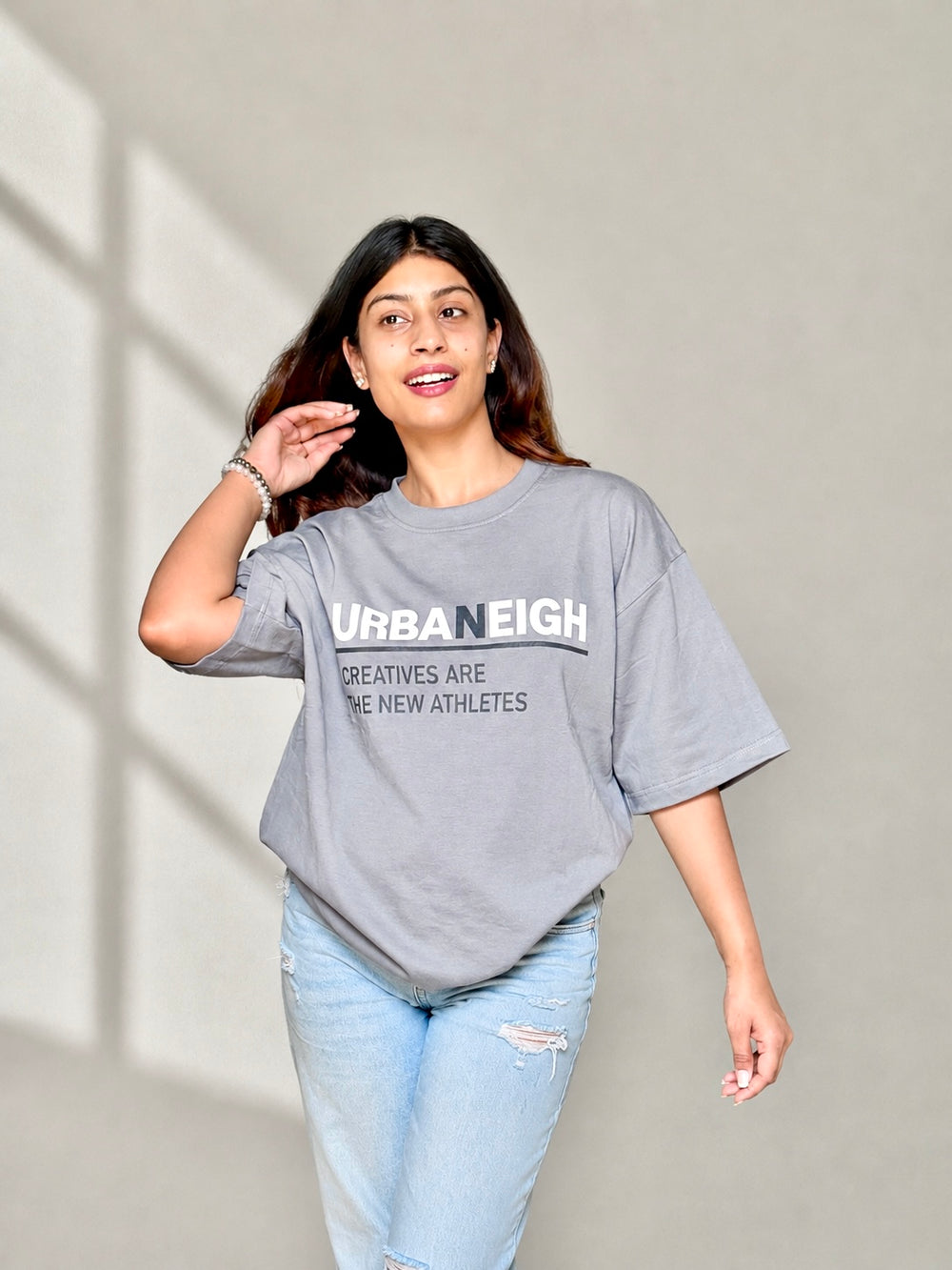 Urbaneigh Ease Oversized Tee – Steel Grey