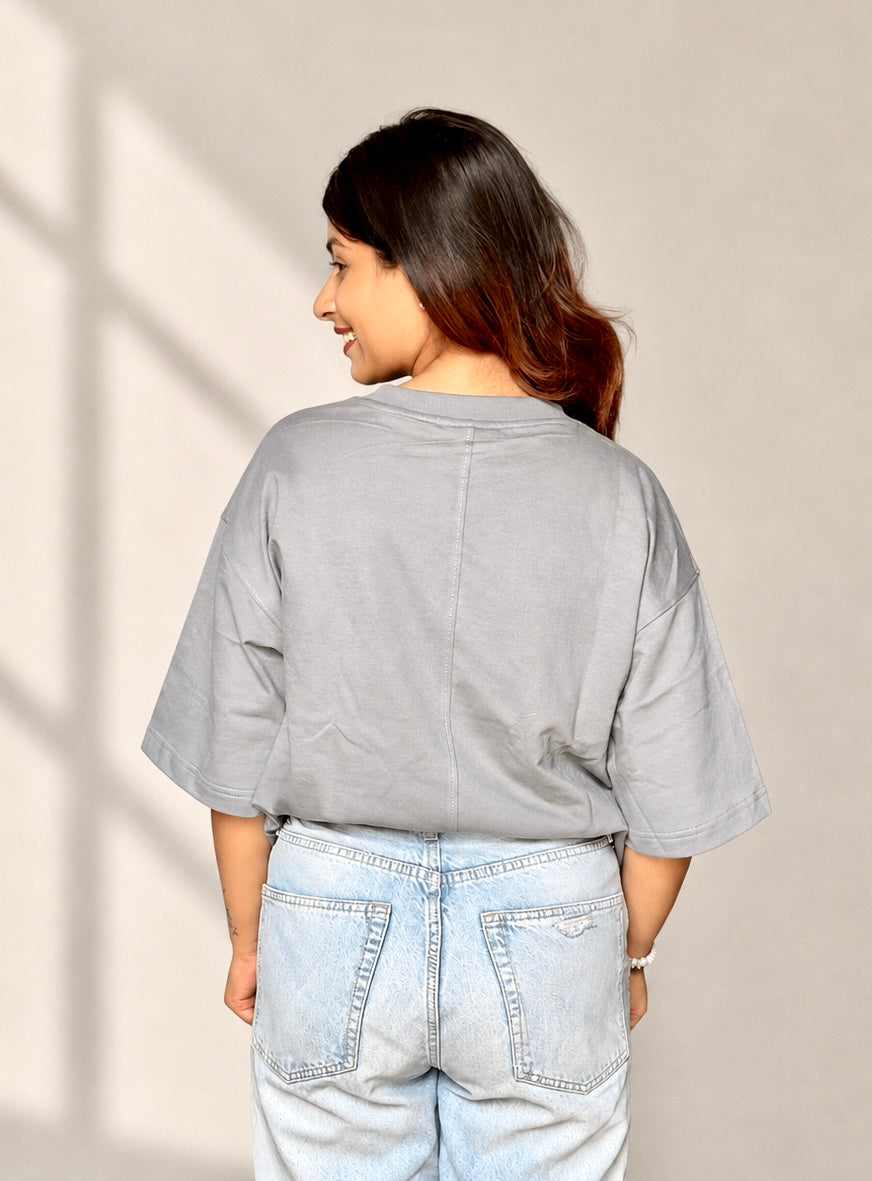 Urbaneigh Ease Oversized Tee – Steel Grey