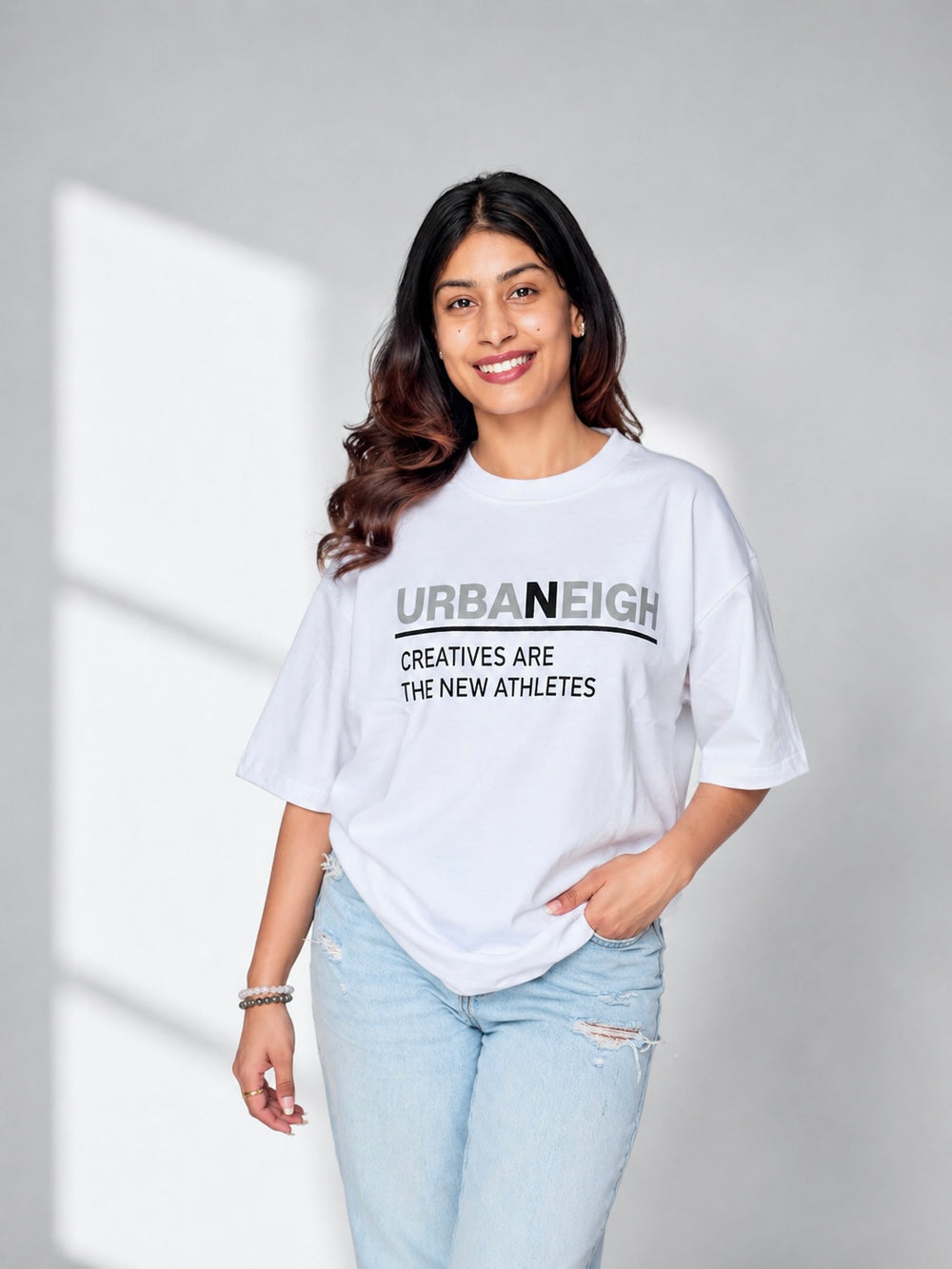 Urbaneigh Ease Oversized Tee – Snow White